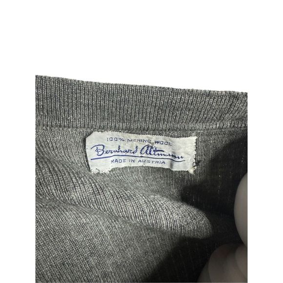 Bernhard Altmann Vintage 100% Merino Wool Gray Cardigan Sweater Est Size Sml - Picture 5 of 5